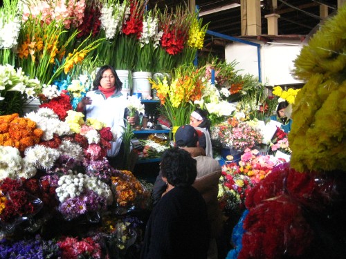 Flower stall at the mercado.