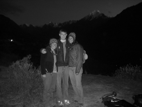 Three amigos before the sun rose. Mount Veronica in the backround.